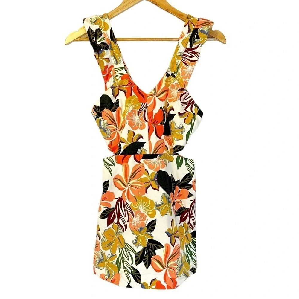 Zara Spain Floral Romper With Cut Outs‎